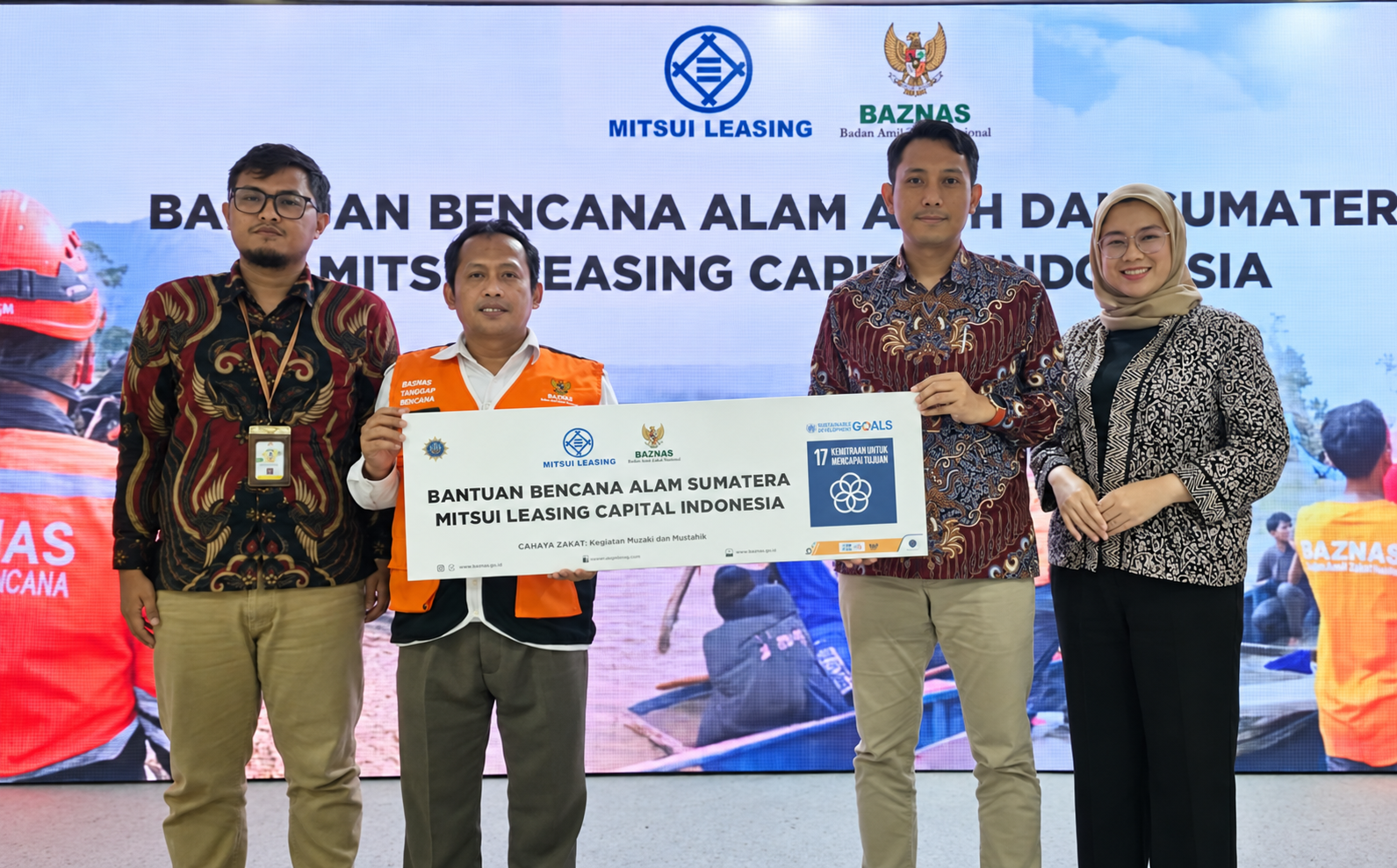Mitsui Leasing Salurkan Dana CSR Kebencanaan Nasional Melalui BAZNAS RI 